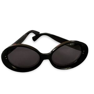 Vintage MINARELLI ITALY Black Oval Sunglasses - Mod Retro Style - Made in Italy